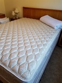 Queen Mattress and Box Spring. Queen 'Lane' Mid-Century Modern Headboard