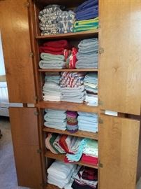 Lots of fabulous linens, towels, tablecloths, napkins, sheets, etc.