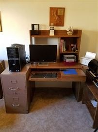 Metal File Cabinet. Computer Desk.