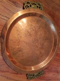 Copper and Brass Handle Tray