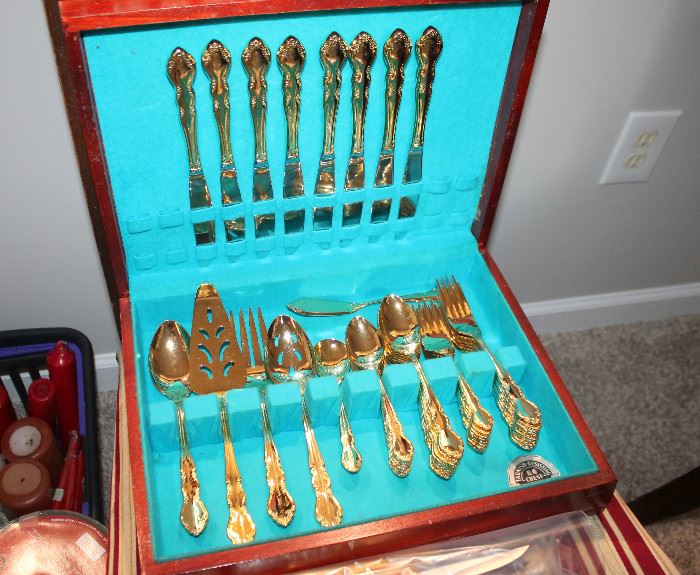 Towle "Golden Baroness" gold plated flatware - service for 8