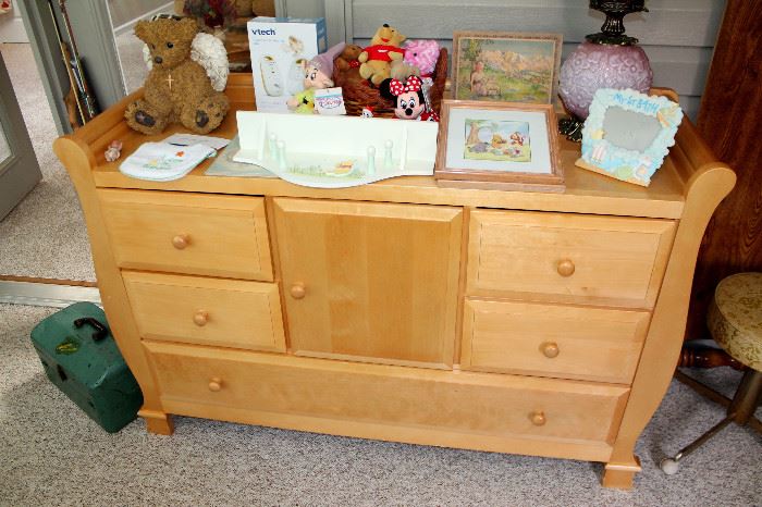 Baby changing table / dresser - also have matching baby bed that converts to trundle bed