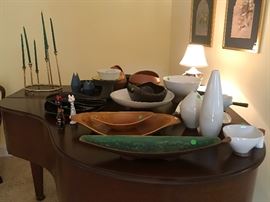 Collection of mid century serving pieces