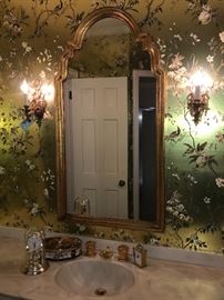 Regency gold wood mirror 