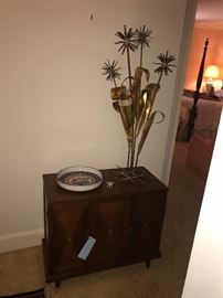 Mid Century server-no makers mark, Brutalist style brass and copper floral sculpture