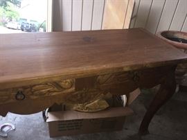 gorgeous large carved side table