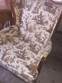 one of two wing backed chairs--spotless and we have tons of decorator pillows