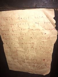 Note Attached to 200 Plus Year Old Secretary