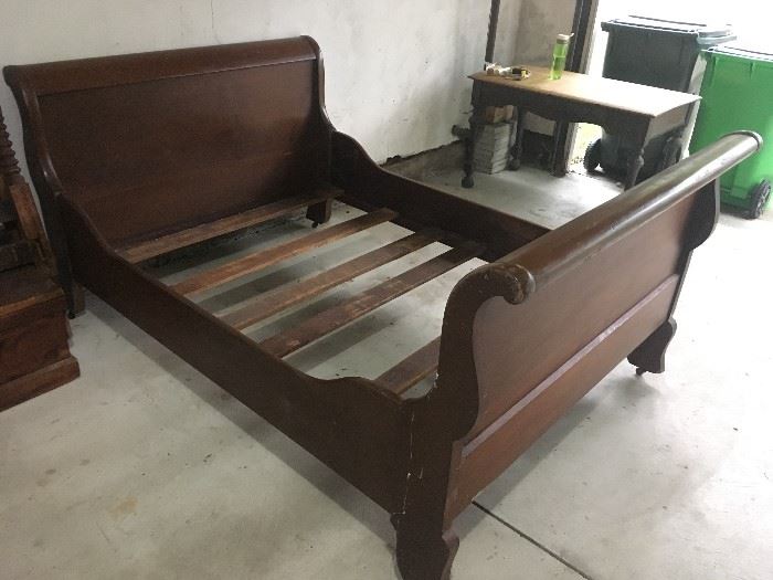 Antique Full Sleigh Bed Frame