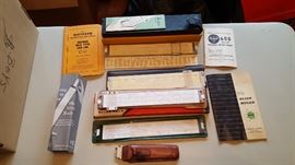 Vintage slide rule rulers
