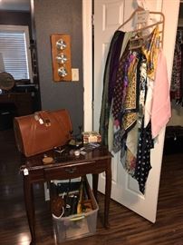 Ladies Scarves, vintage breifcase