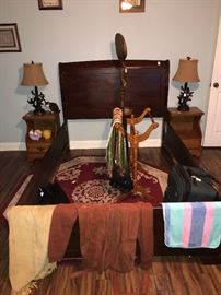 Sleigh bed, octagonal wool rug and other great items