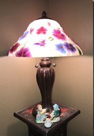 Reverse Painted Dale Tiffany Lamp