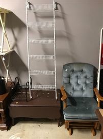 Drop Leaf coffee table and glider rocker