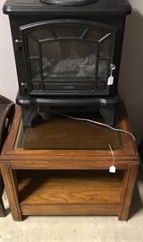 Broyhill End table and Electric Fireplace