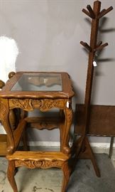 Matching end tables and coat rack