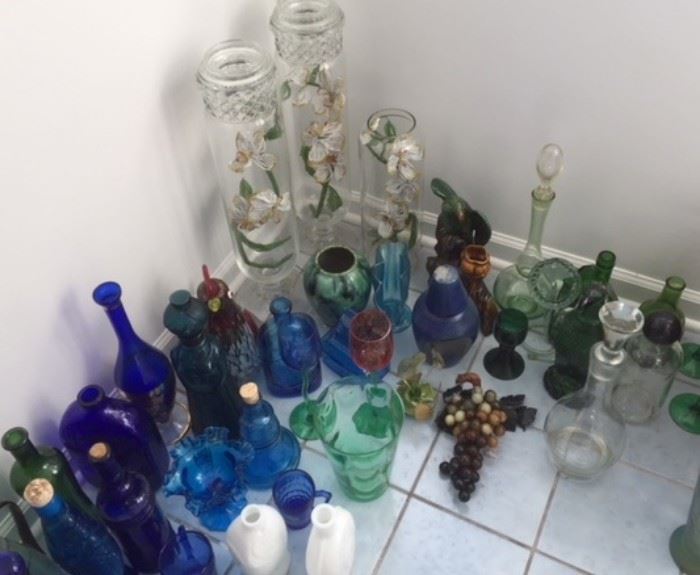 More glass...we love bottles, vases and decanters.