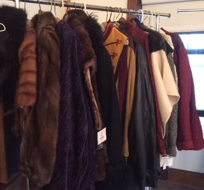 Vintage & contemporary garments including mink stoles and jackets, plus Lynn Yarrington, Pamela Bracci, and other designer art wear. In the 3rd floor ballroom.