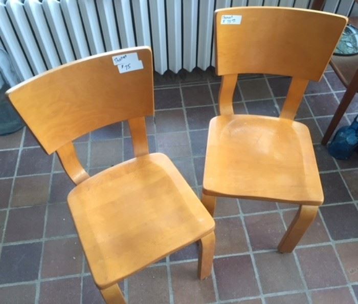 A pair of Thonet chairs. 