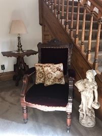 Antique Accent Chair w/ original casters