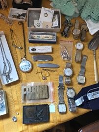 Vintage Mens Watches~Vintage Belt Buckles~Pins