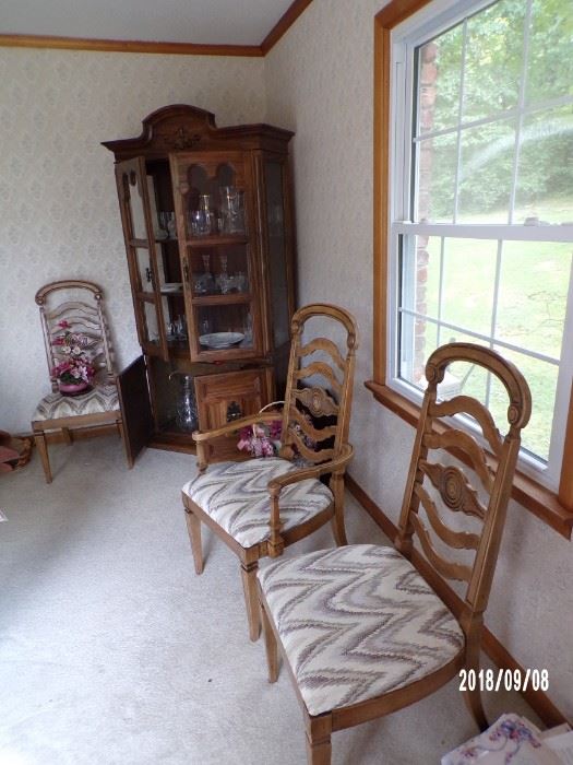 China Hutch and showing 3 of the Dining Chairs - main level