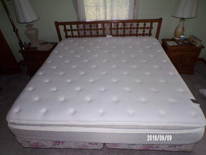 King Size Pillow Top Mattress, different Box Springs - upstairs, main level