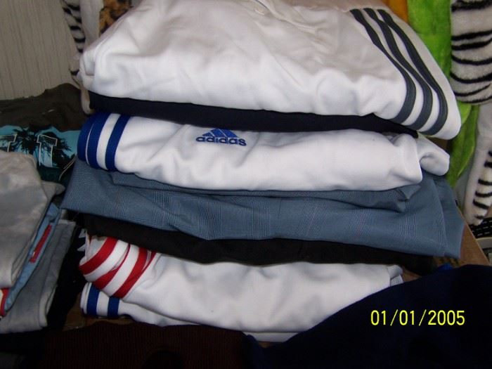 whites are the Adidas sports pants, 2 X - 4 XX - X long - upstairs - main level