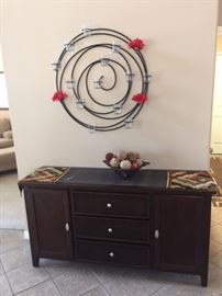 Side board and candle wall art