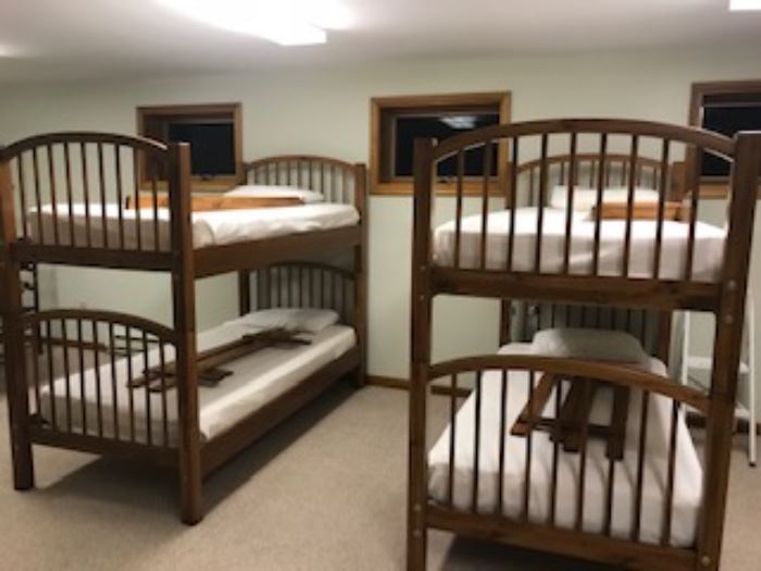Two complete sets of twin bunk beds - everything you need to outfit a cottage, including linens