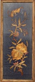 Antique Chinese embroidery panel w/gold thread