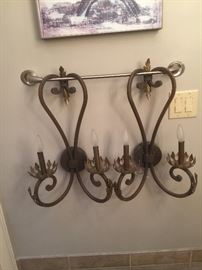 Brass wall sconces...wired and ready to mount