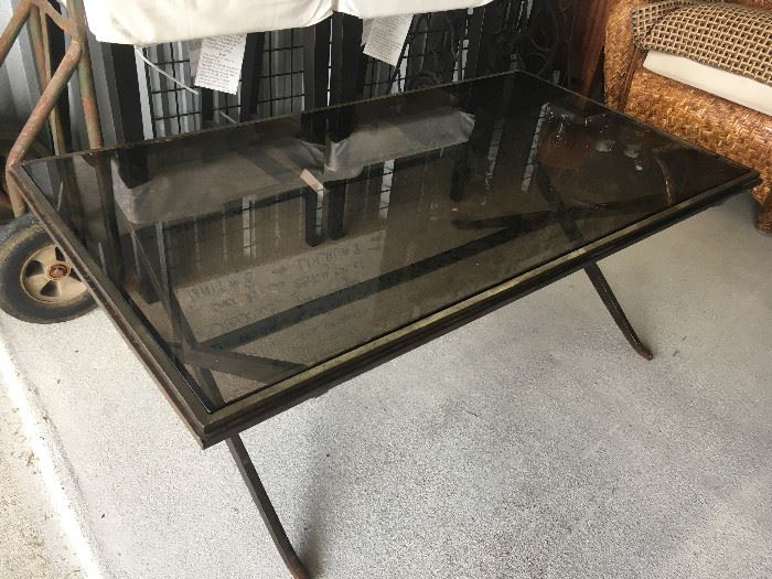 Wrought Iron and Glass Heavy Coffee Table WN7023 Local Pickup https://www.ebay.com/itm/113283987976