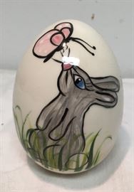 Hand Painted Ceramic Egg by Susan Lumpkin Bunny and Butterfly BD8108 https://www.ebay.com/itm/123405343966