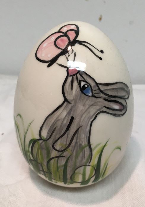 Hand Painted Ceramic Egg by Susan Lumpkin Bunny and Butterfly BD8108  https://www.ebay.com/itm/123405343966