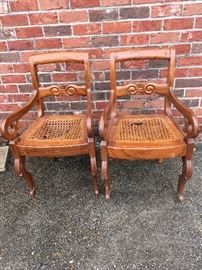 2 Vintage Antique Captians Chair with Cain Seats WN7057 https://www.ebay.com/itm/113297272345
