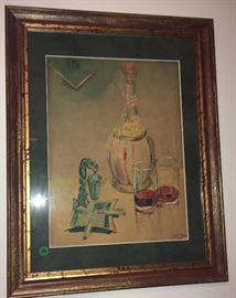 Serge Traube 1961 Wine Framed PT3070 https://www.ebay.com/itm/123421485249