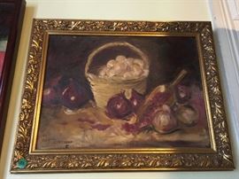 Ann Garmson Still Life Fruit and Basket Oil on Canvas Framed PT3051 https://www.ebay.com/itm/123416362306