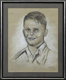 Cecilia Willey, New Orleans Artist "Portrait of a Young Man," 20th c., charcoal, signed l.r., framed, H.- 17 in., W.- 13 in. Note: Cecilia Willey was the wife of Chief Wiley. RM1273 https://www.ebay.com/itm/123415991771