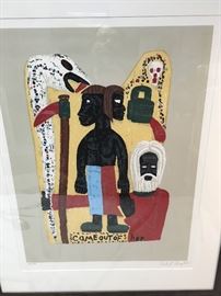 "Come Out of Her" by Herbert "Coon" Singleton (1945-2007) Contemporary Art Lithograph Framed , serigraph, 123/350, pencil numbered l.l. margin, pencil signed l.r. margin, American/New Orleans https://www.ebay.com/itm/123417544996