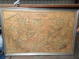 Pennsylvania Rail Road Map Mounted and Framed 1911 WN7062 61" WX40" T https://www.ebay.com/itm/113300514804
