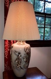 Gorgeous Lamp with Asian Motif Base