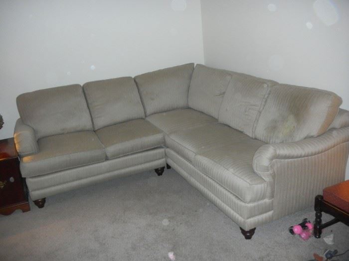 sectional sofa, needs cleaning