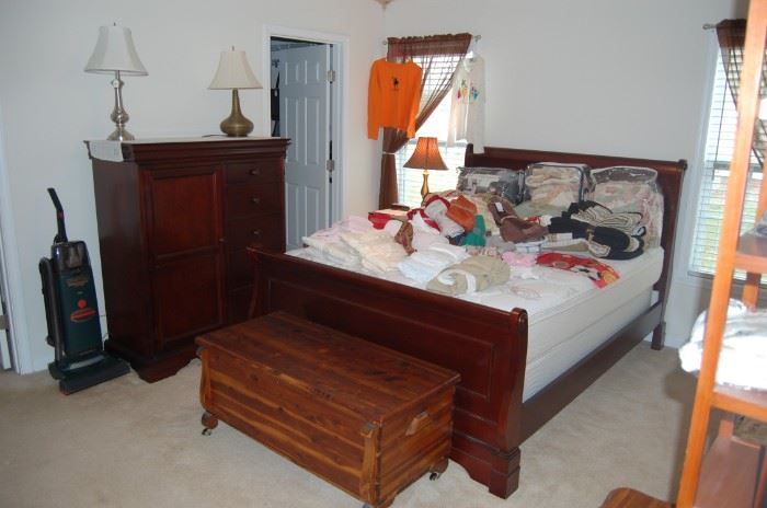 Sleigh Bed and you get the matress for free. Cedar Chest