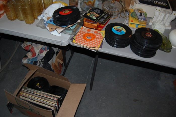 vintage 45s and records