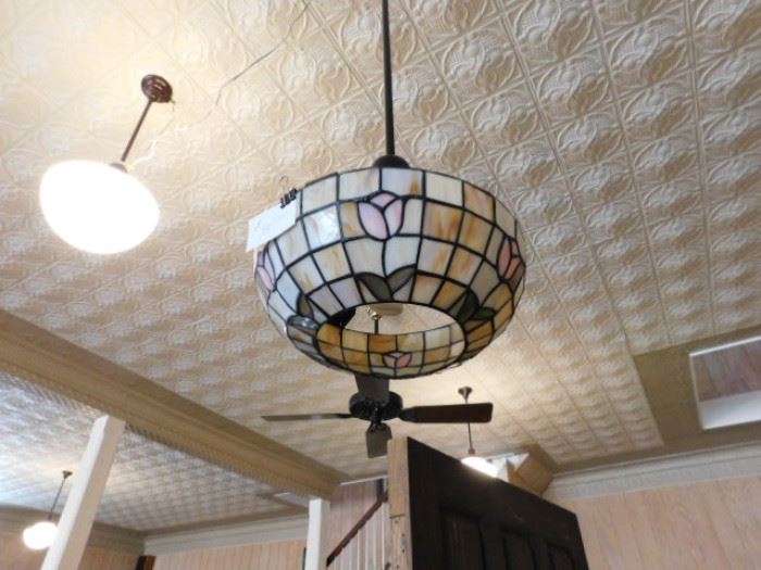 Stained glass hanging light