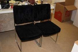 Pair of Chrome Upholstered Chairs