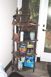 Vintage Shelf Unit and Household Items