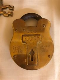 Old Brass Padlock