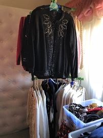 Beaded Sweaters....an entire rack of just that!